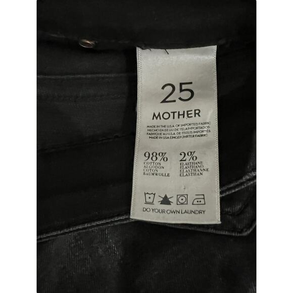 Mother The Looker Destroyed Ride Straight Ankle Black Jeans Women's Size 25 - Picture 6 of 7